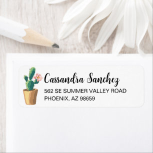 Blooming Cactus Return Address Label