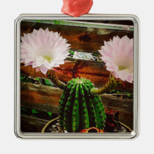 Blooming Cactus #succulent Metal Ornament