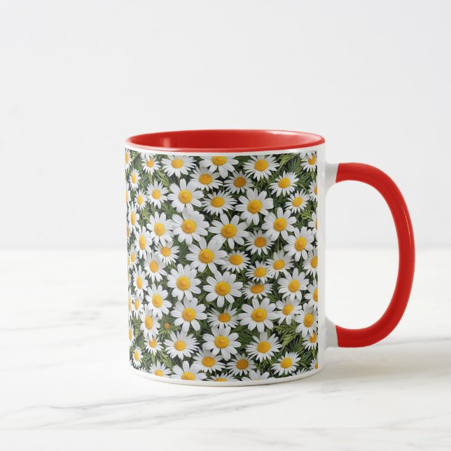 Blooming camomiles-Floral pattern 2 - Coffee Mug (Right)