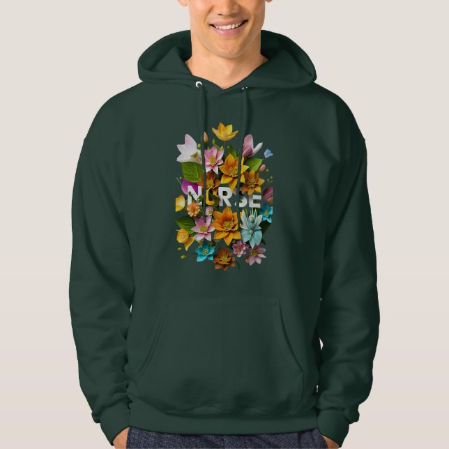 Blooming Care - Floral Tribute to Nurses Hoodie (Front)