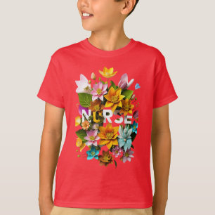 Blooming Care - Floral Tribute to Nurses T-Shirt