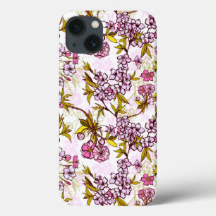 Blooming Cherry Blossom Pattern iPhone 13 Case
