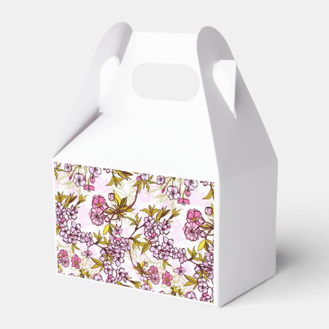 Blooming Cherry Blossom Pattern  Favor Box (Front Side)