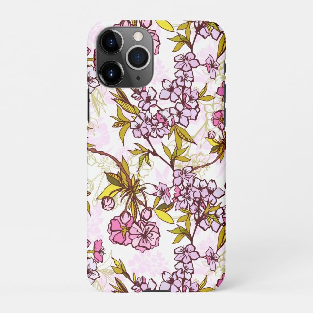 Blooming Cherry Blossom Pattern  iPhone Case (Back)