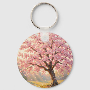 Blooming Cherry Blossom Tree Spring Keychain