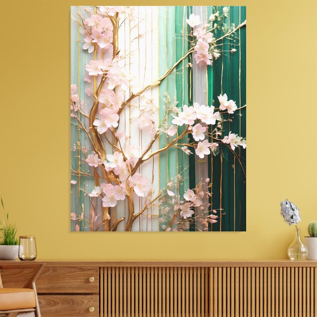 Blooming Cherry Blossoms Wall  Canvas Print (Insitu(LivingRoom))