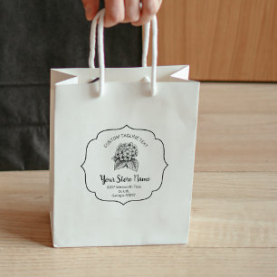 Blooming Chic Bracket Frame, Elegant Script  Rubber Stamp