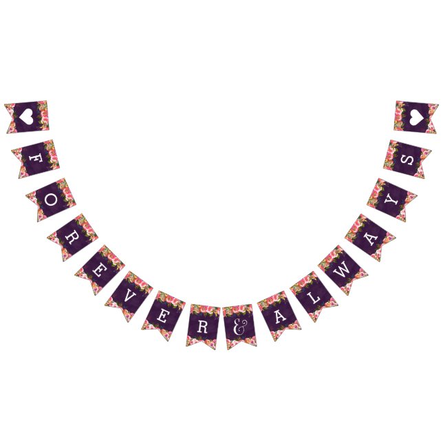 Blooming Chic Colour Editable Wedding Forever Bunting Flags (All)