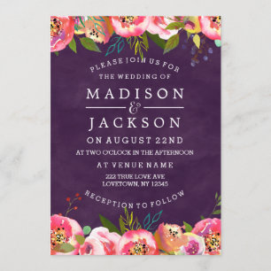 Blooming Chic Colour Editable Wedding Invitations