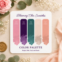 Blooming Chic • Floral Wedding Colour Palette Card