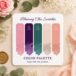 Blooming Chic • Floral Wedding Colour Palette Card