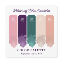 Blooming Chic • Floral Wedding Colour Palette Card