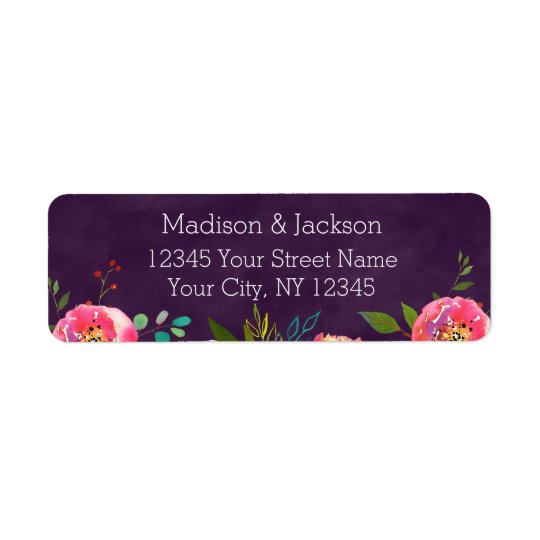 Blooming Chic Floral Wedding Couple Return Address Return Address Label