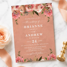 Blooming Chic Rustic Peach Floral Wedding