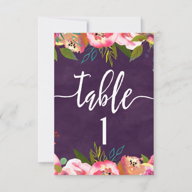 Blooming Chic Wedding Table Number Seating Chart (Front)