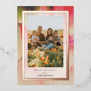 Blooming Colours Christmas Holiday Photo Foil Card