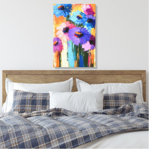 Blooming Colours - Floral Abstract on Canvas