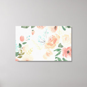 Blooming Delight   Pastel Peach Canvas Print
