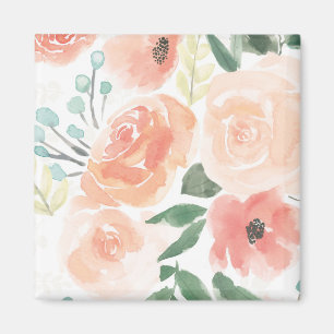 Blooming Delight   Pastel Peach Magnet