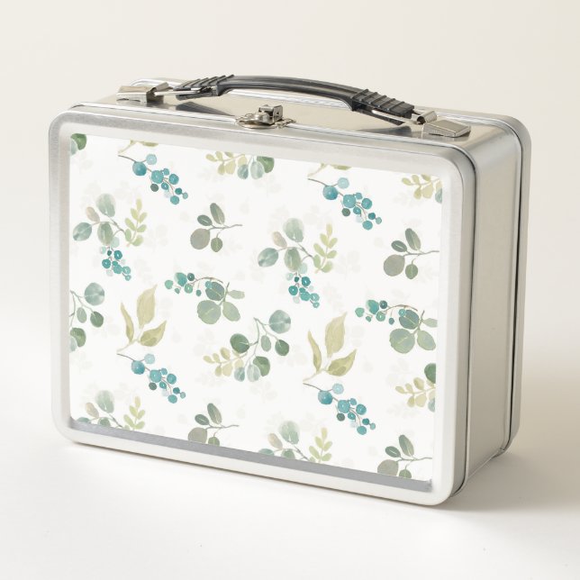 Blooming Delight Pattern Metal Lunch Box (Front)