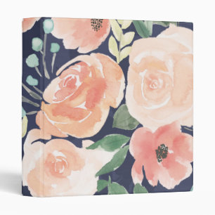 Blooming Delight Peach & Blue Roses & Poppies Binder