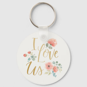Blooming Delight White   I Love Us Keychain
