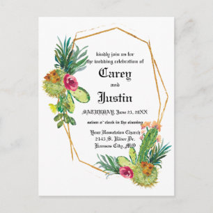 Blooming Desert Mariage Succulent Inviter Carte Po