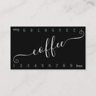 Blooming Double Number Loyalty Coffee Punch-Card Card