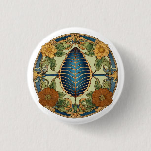 "Blooming Elegance: Floral Print Button" 1 Inch Round Button