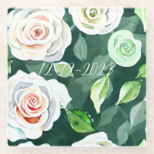 Blooming Elegance: save the date Coaster