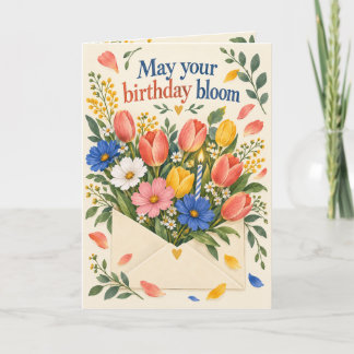 Blooming Envelope Floral Birthday Card
