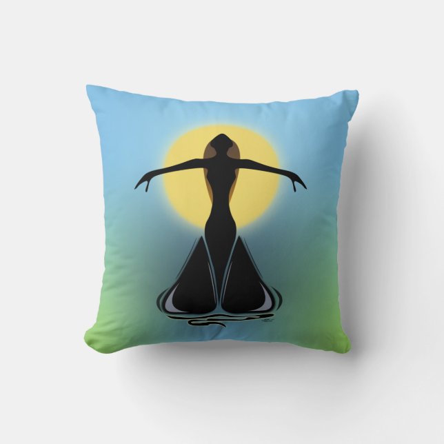 Blooming Female Throw Pillow (Front)