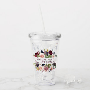 Blooming Figs   Moody Rustic Bridal Party Ask Acrylic Tumbler