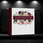 Blooming Figs | Moody Rustic Fruit Blossom Custom Binder<br><div class="desc">Modern hand-painted rich, dark, and moody watercolor floral garlands and wreaths with a rustic flair in burgundy, marsala, and wine reds with plum purple and blush pink rose peonies embellished by botanical laurel eucalyptus greenery and deep accents in olive green and violet purple undertones. From the "Blooming Figs" collection this...</div>
