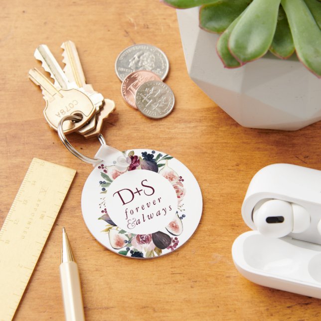 Blooming Figs | Moody Rustic Fruit Blossom Custom Keychain (Desk)