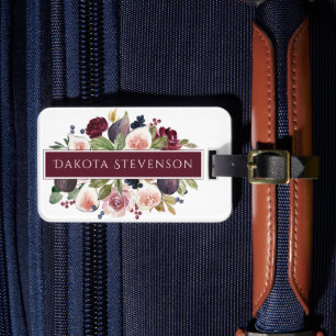 Blooming Figs   Moody Rustic Fruit Blossom Custom Luggage Tag