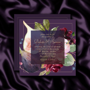 Blooming Figs   Moody Rustic Fruit Elegant Blossom Invitation