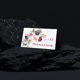 Blooming Figs Moody Rustic Fruit Elegant Blossom Place Card