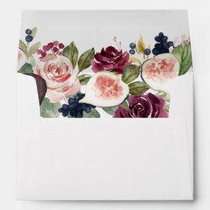 Blooming Figs   Moody Vivid Floral Return Address Envelope
