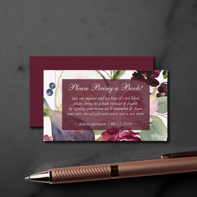 Blooming Figs | Rustic Fruit Blossoms Book Request Enclosure Card (Creator Uploaded)