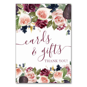 Blooming Figs   Rustic Moody Elegant Floral Gift Table Number
