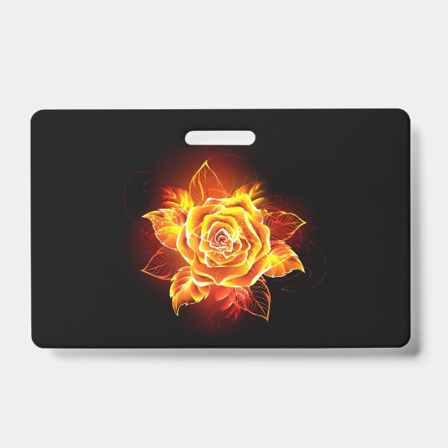 Blooming Fire Rose Badge (Front)