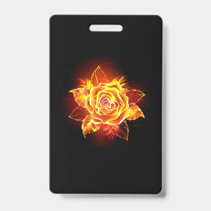 Blooming Fire Rose Badge