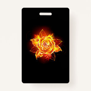 Blooming Fire Rose Badge