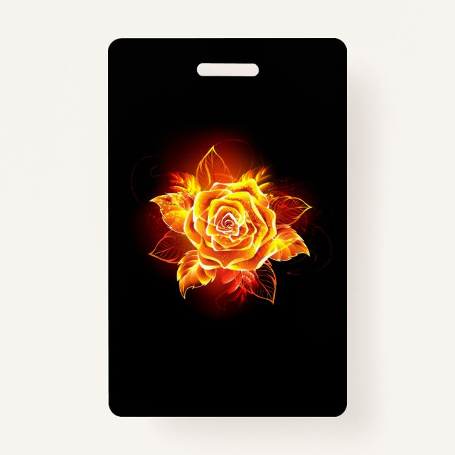 Blooming Fire Rose Badge (Front)