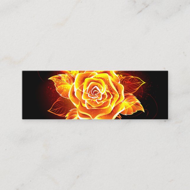 Blooming Fire Rose Calling Card (Front)