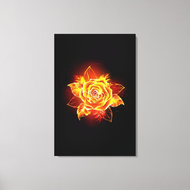 Blooming Fire Rose Canvas Print (Front)