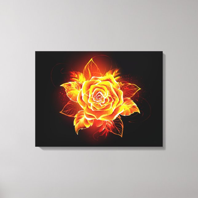 Blooming Fire Rose Canvas Print (Front)