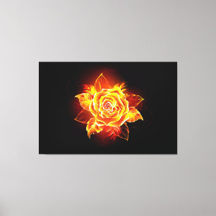 Blooming Fire Rose Canvas Print