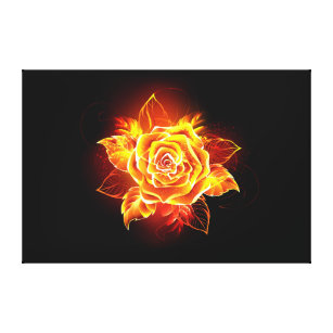 Blooming Fire Rose Canvas Print